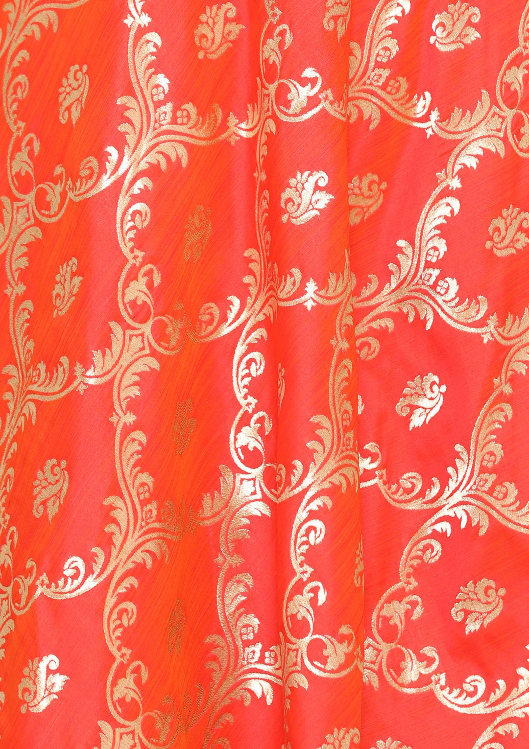 Orange Zari Work Silk Designer Gown-Koskii