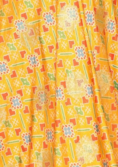 Mustard Cutdana Silk Designer Lehenga-Koskii