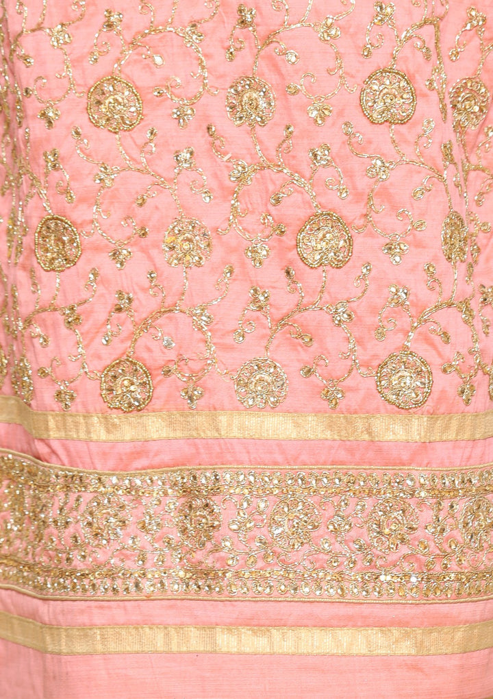 Pink and gold designer salwar suit-Koskii