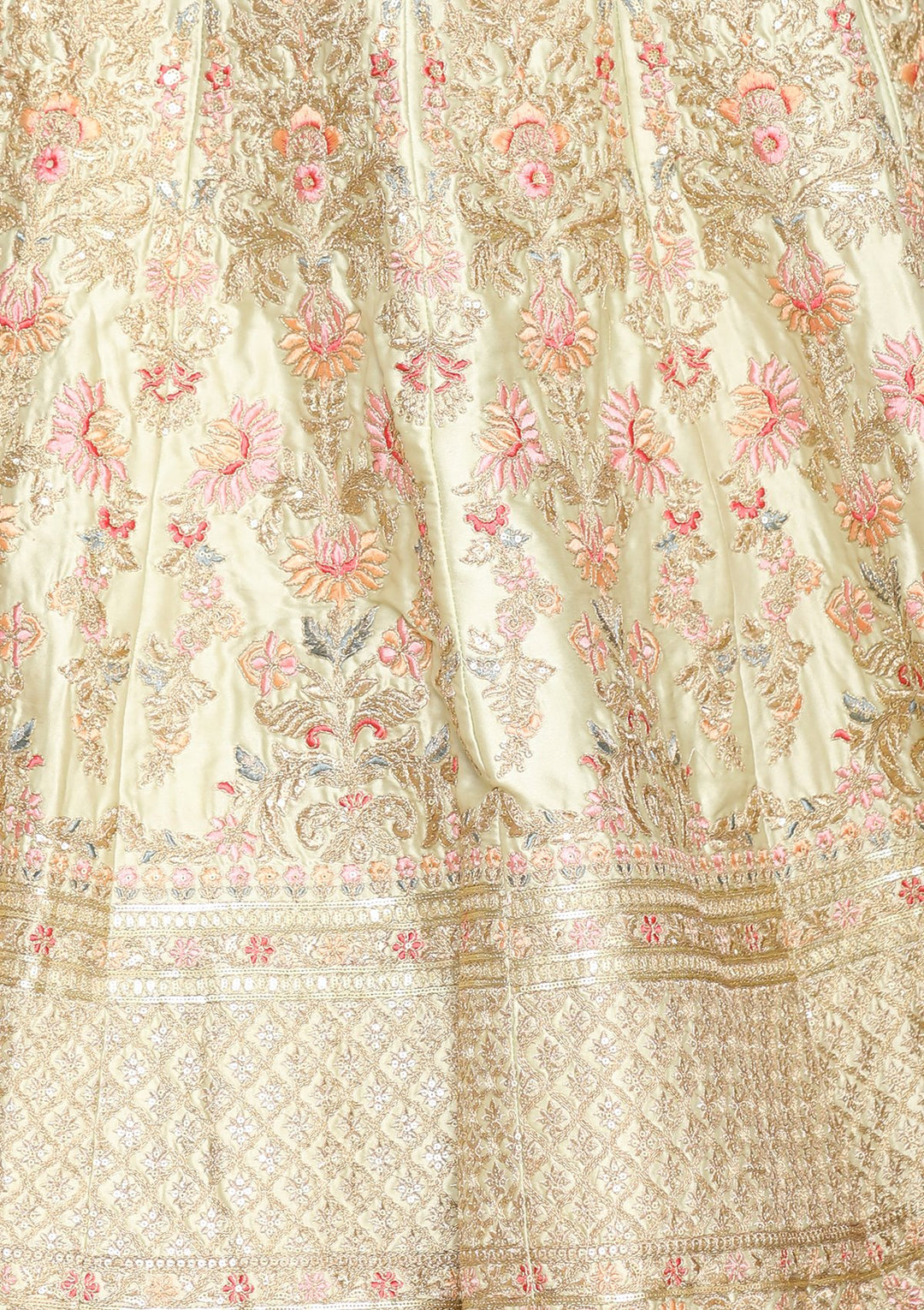 Pista Green Micro-Stone Work Net Designer Lehenga-Koskii