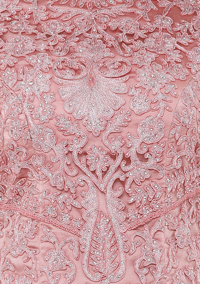 Rose Pink Thread Work Net Designer Sharara-Koskii