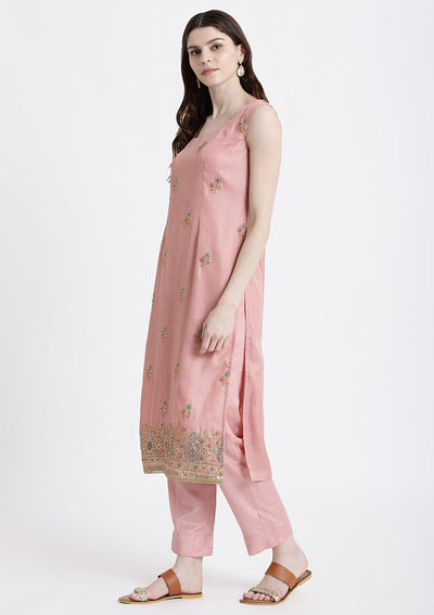 Lavender Stonework Chanderi Designer Salwar Suit-Koskii