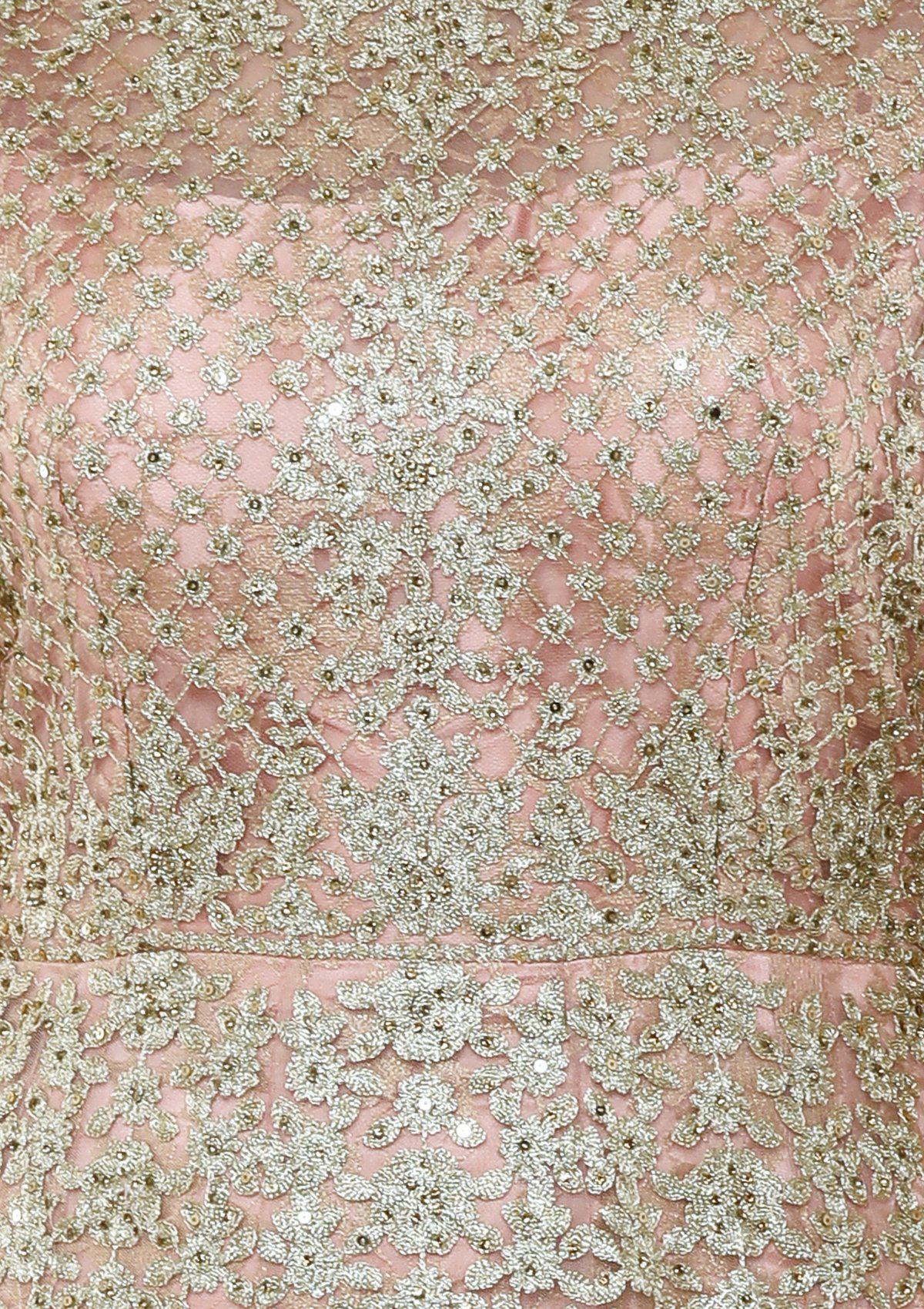 Baby Pink Threadwork Designer Gown-Koskii