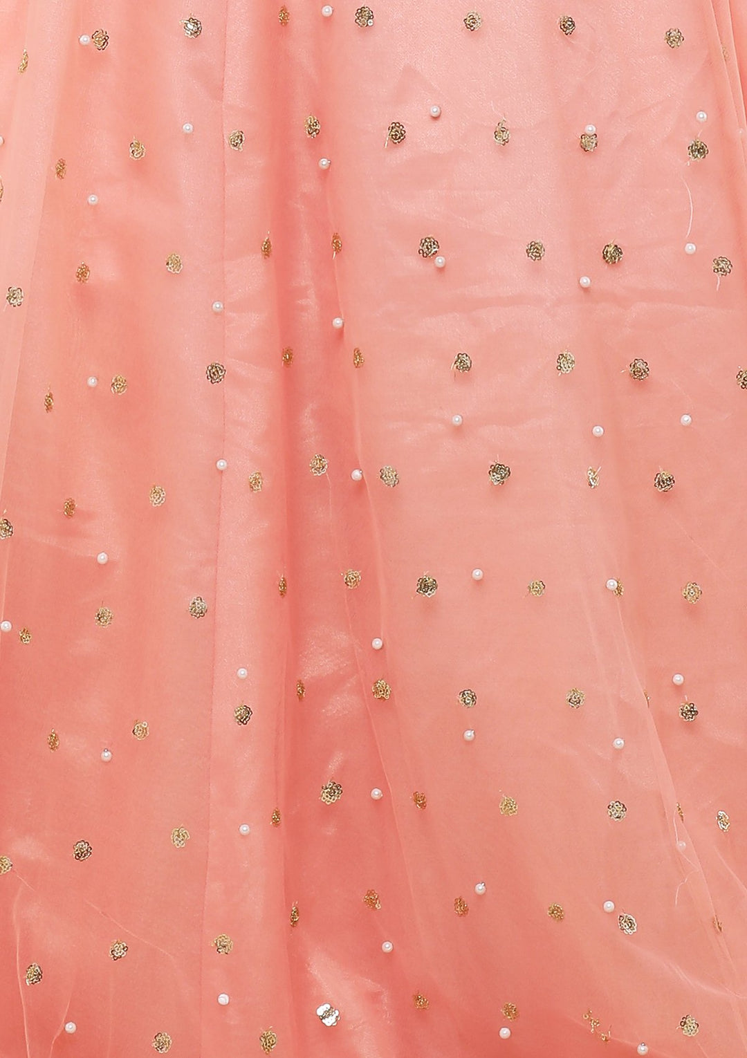 Peach Zardozi Tassles Net Designer Lehenga-Koskii