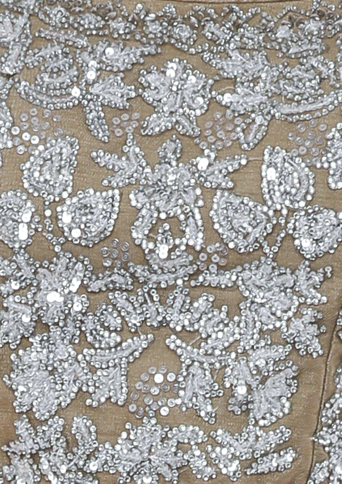 Sparkling Silver Embellished Designer Lehenga-Koskii