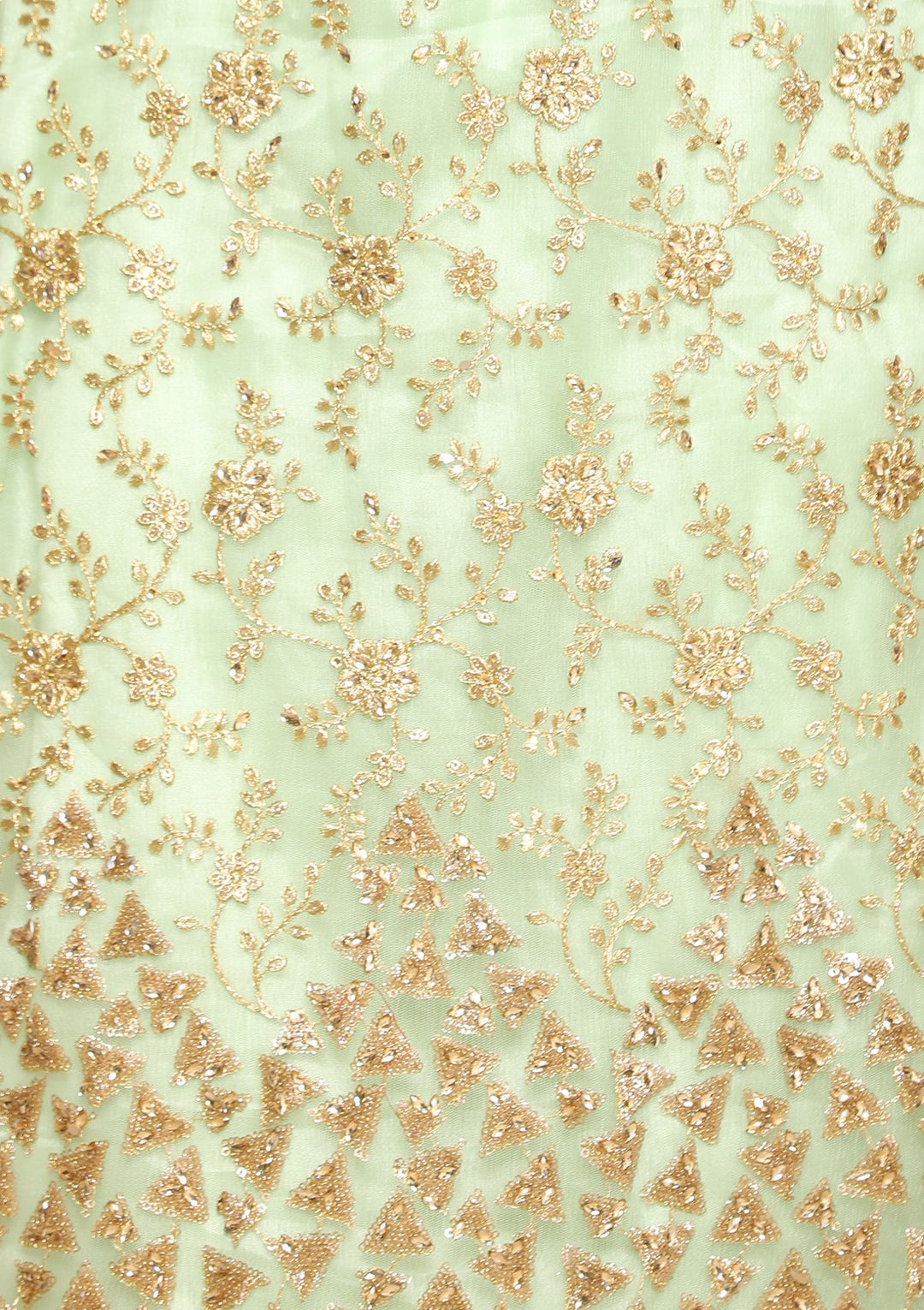 pista green and gold designer salwar suit-Koskii