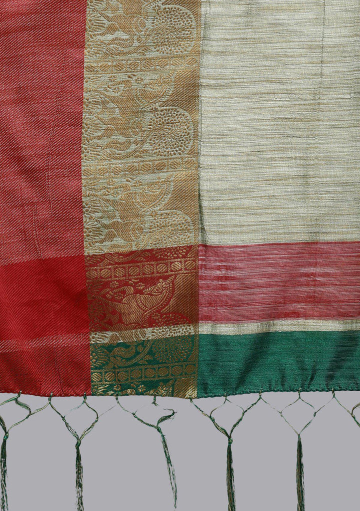 Multi Color Zariwork Art Silk Designer Saree-Koskii