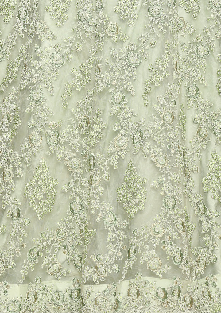 Pista Green Thread Work Designer Lehenga-Koskii
