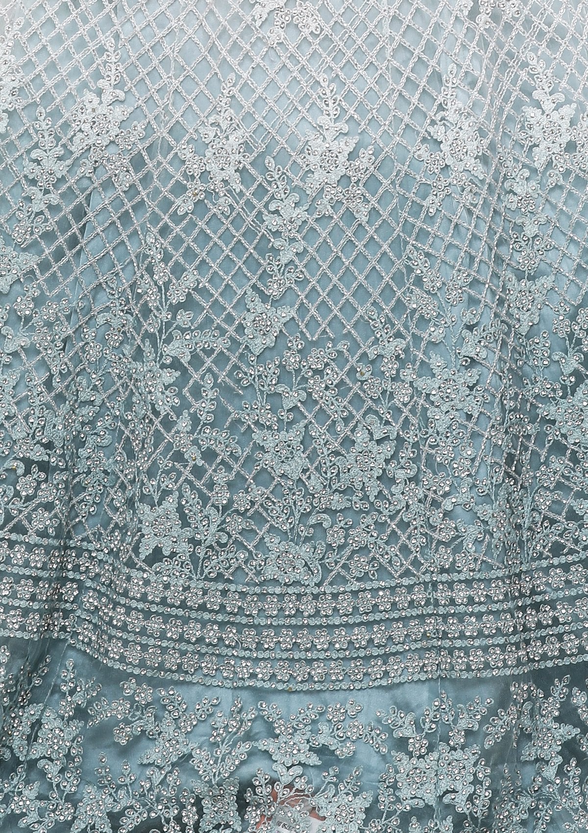 Sky Blue and White Ombre Designer Gown-Koskii