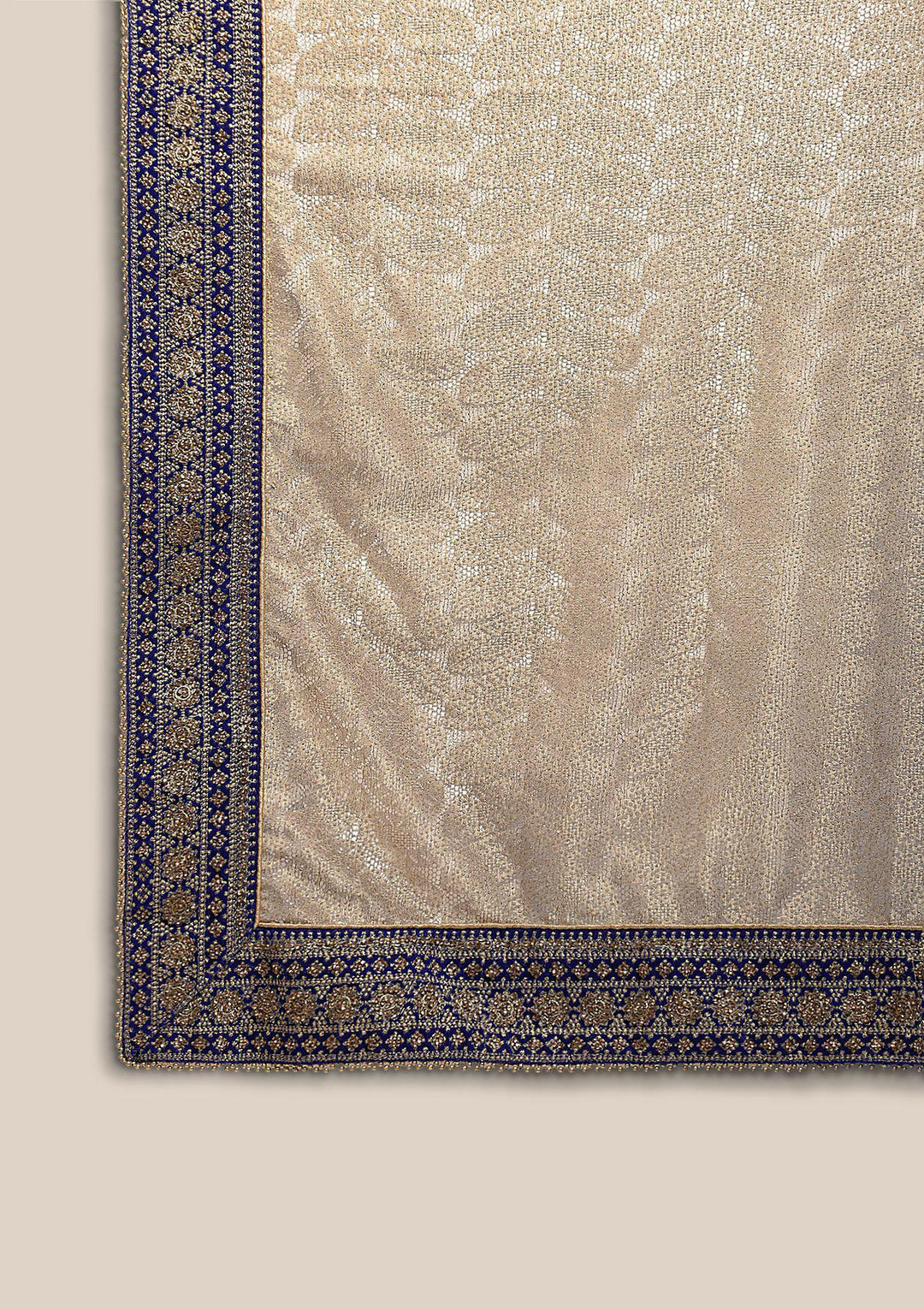 Gold Zariwork Net Designer Saree-Koskii