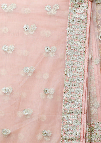 Baby Pink Threadwork Designer Gown-Koskii
