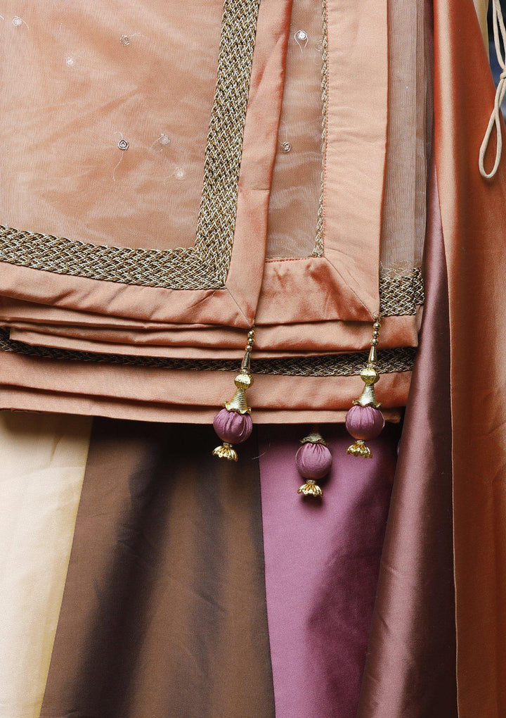 Colorpop Embellished Silk Designer Lehenga-Koskii