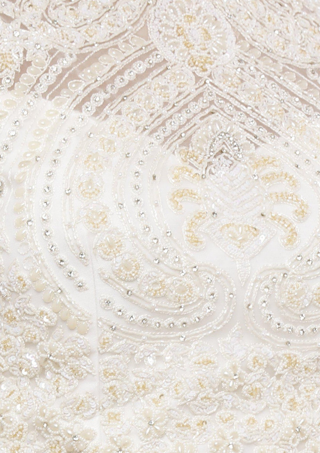 koskii ivory pearl and stone work lehenga-Koskii