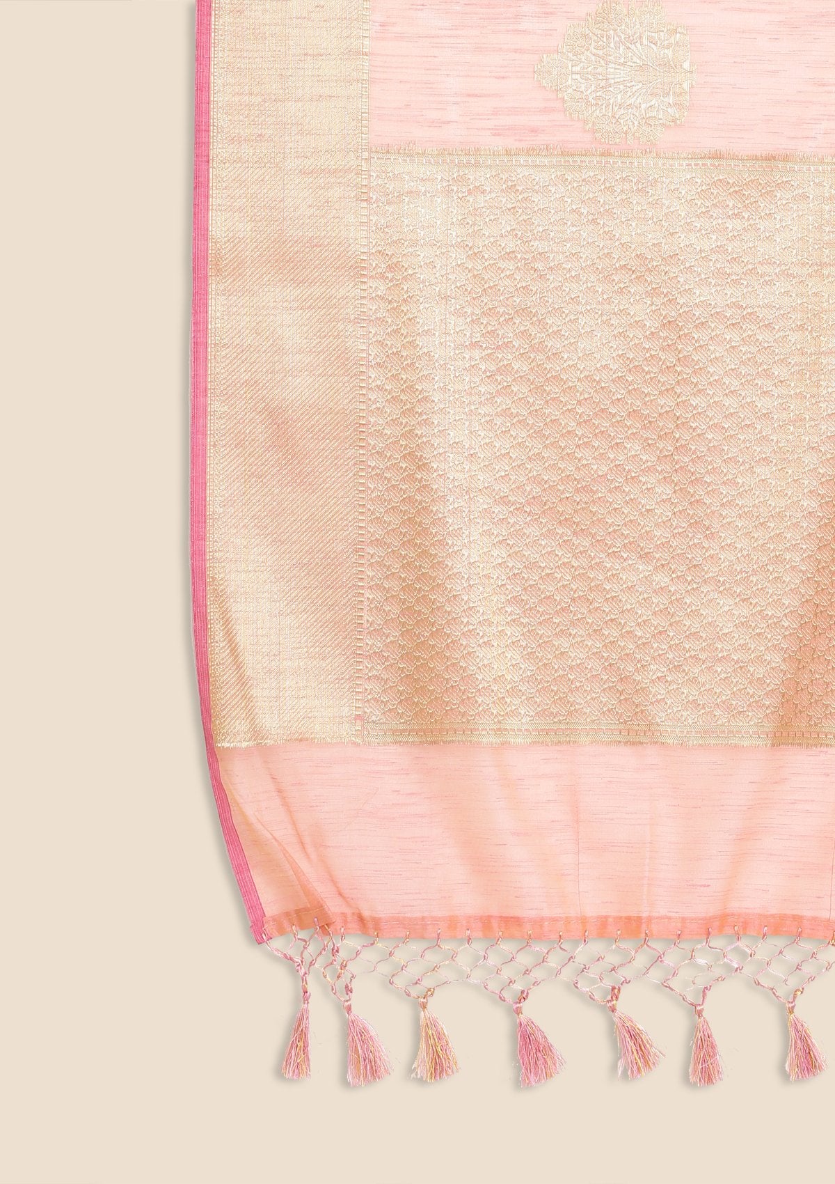 Pink Zariwork Brocade Designer Saree - koskii