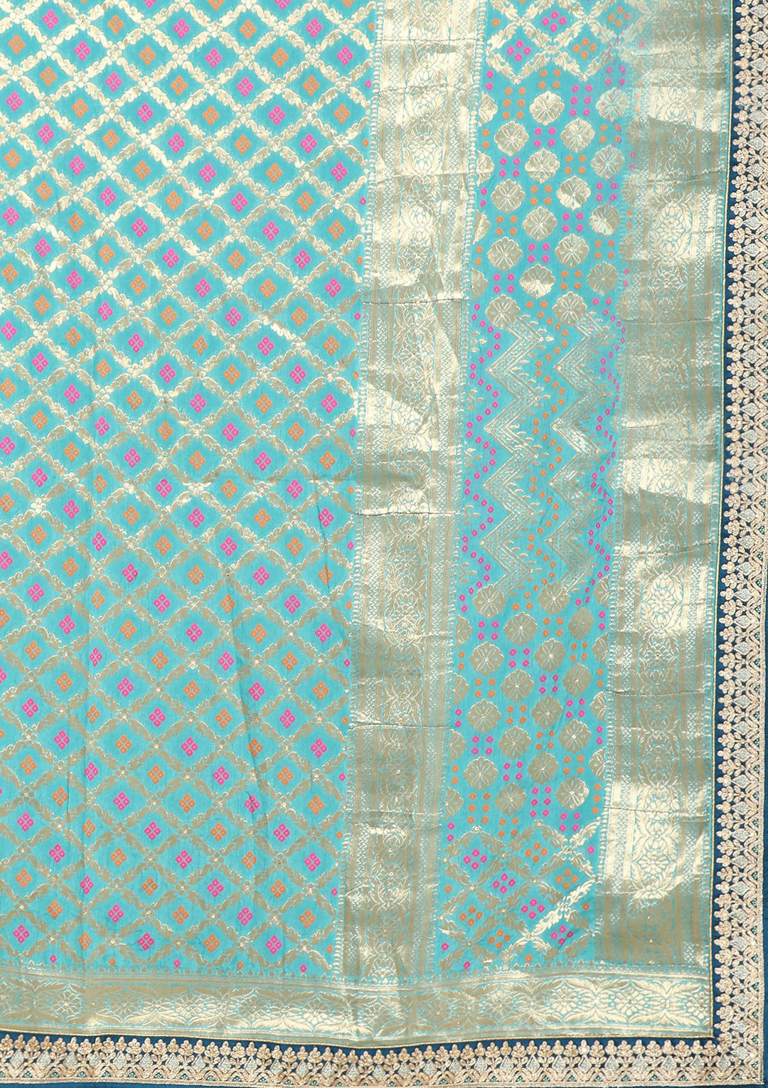 Blue zari work designer lehenga-Koskii