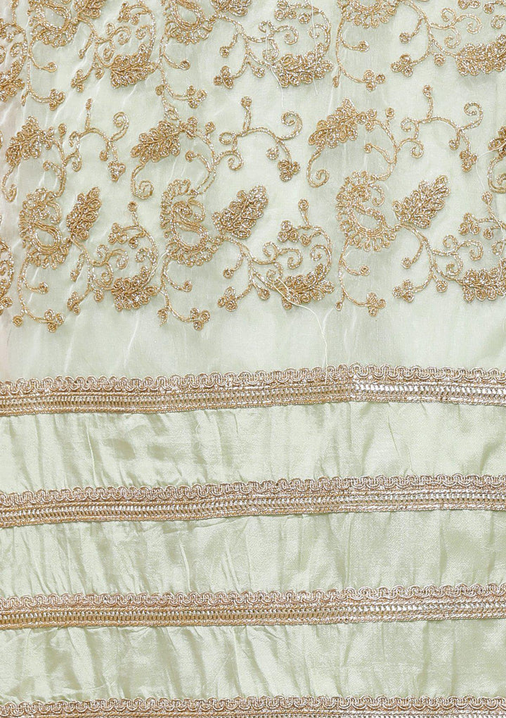 Sea Green and Gold Designer Salwar Suit-Koskii