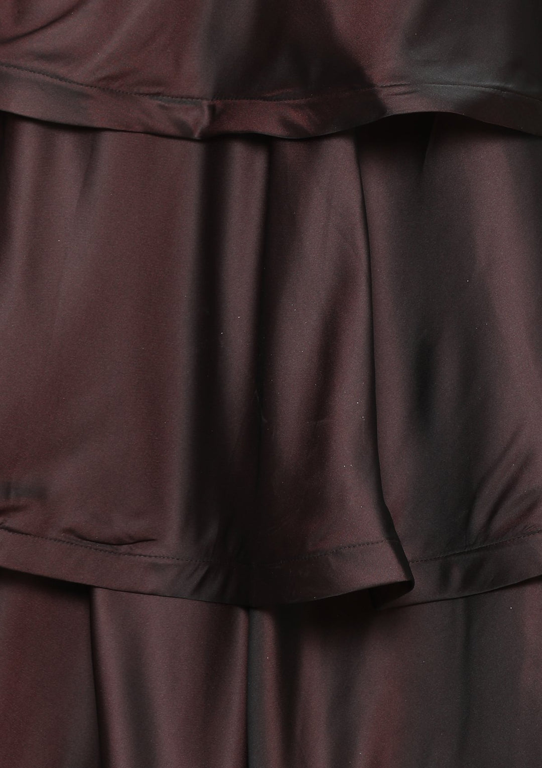 Wine Sequinned Top And Tiered Lehenga-Koskii