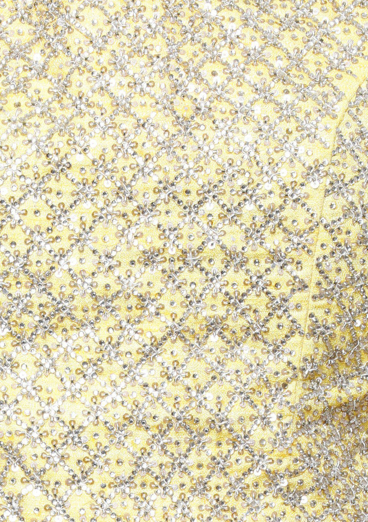 Sunshine Yellow Embellished Silk Designer Lehenga-Koskii