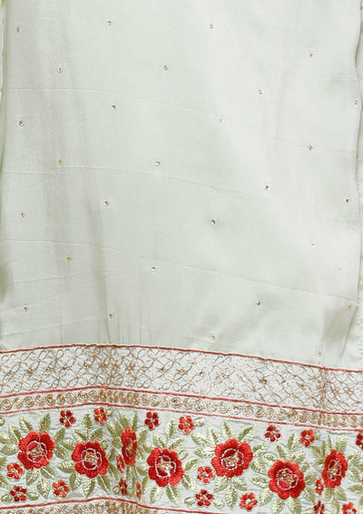 Green Embellished Tissue Designer Salwar Suit-Koskii