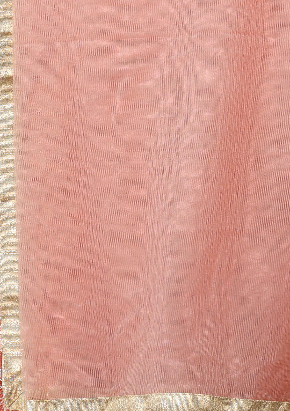 koskii pink thread work tassels gown-Koskii