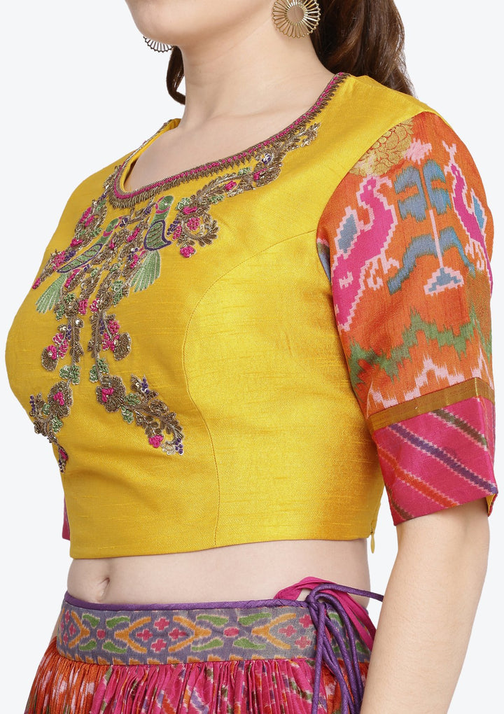 Fuschia Zardosi Rawsilk Designer Lehenga-Koskii