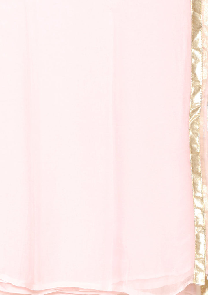 Baby Pink Mirror Work Designer Salwar Suit-Koskii