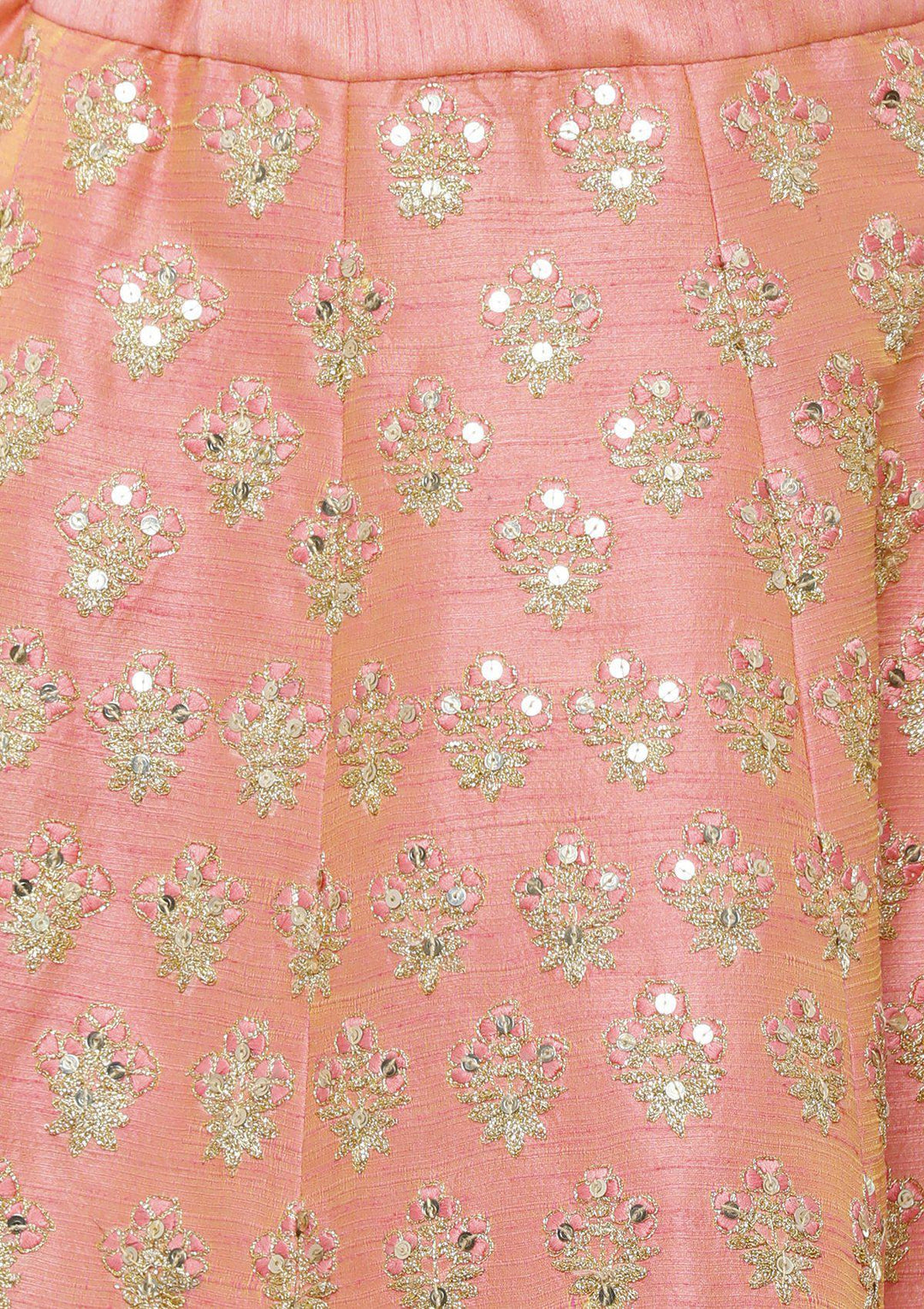 koskii peach raw silk bridal lehenga-Koskii