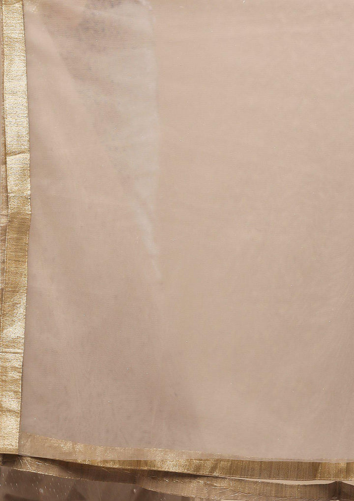 KOSKII BEIGE CUTDANA AND PEARL LEHENGA-Koskii