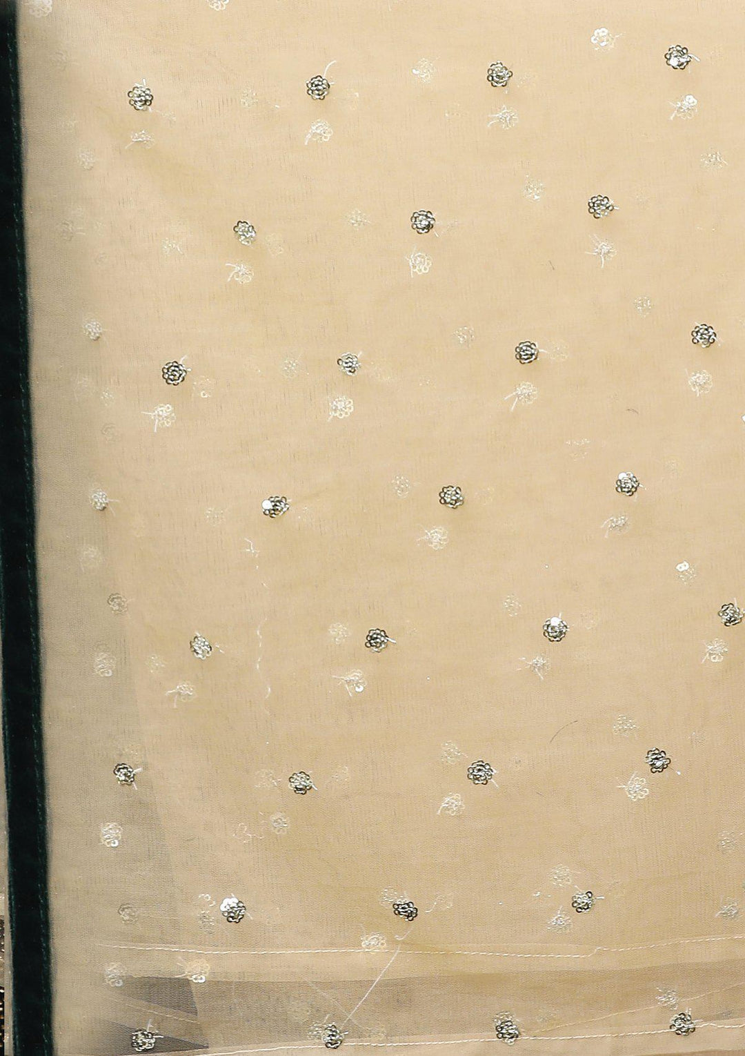 Bottle Green Sequinned Velvet Designer Lehenga-Koskii