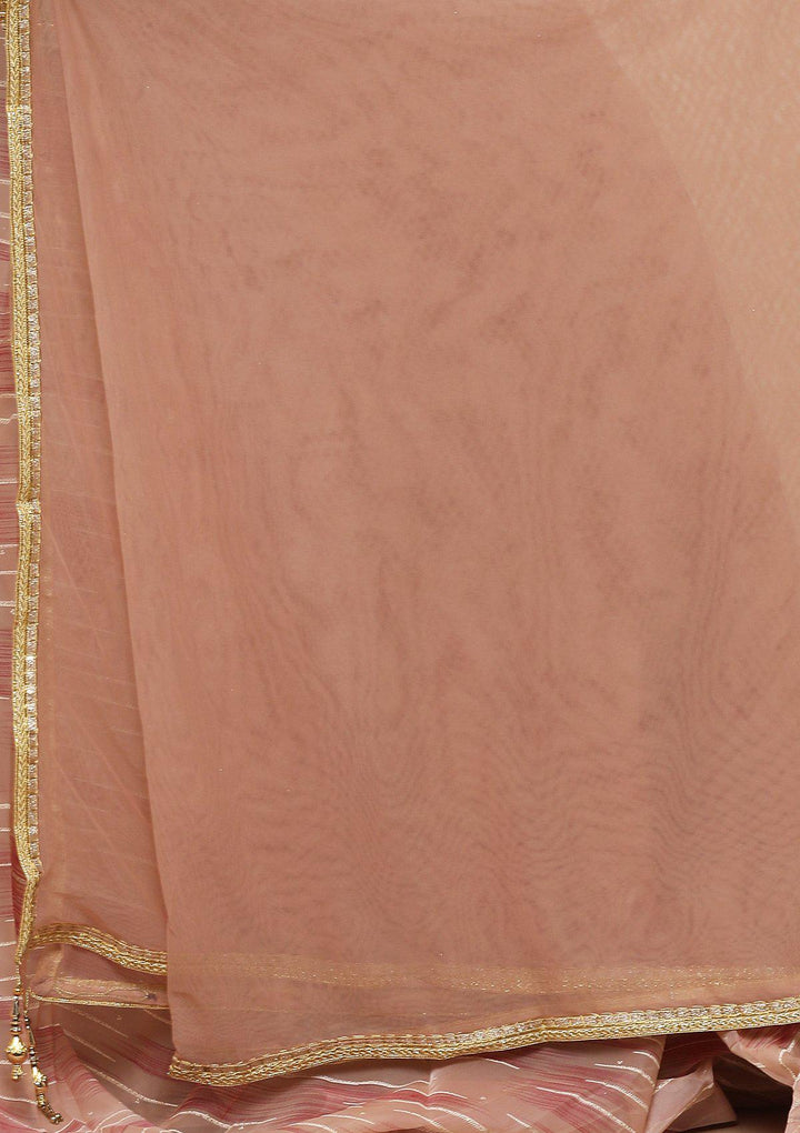 Dusty Rose Tissue Designer Lehenga-Koskii