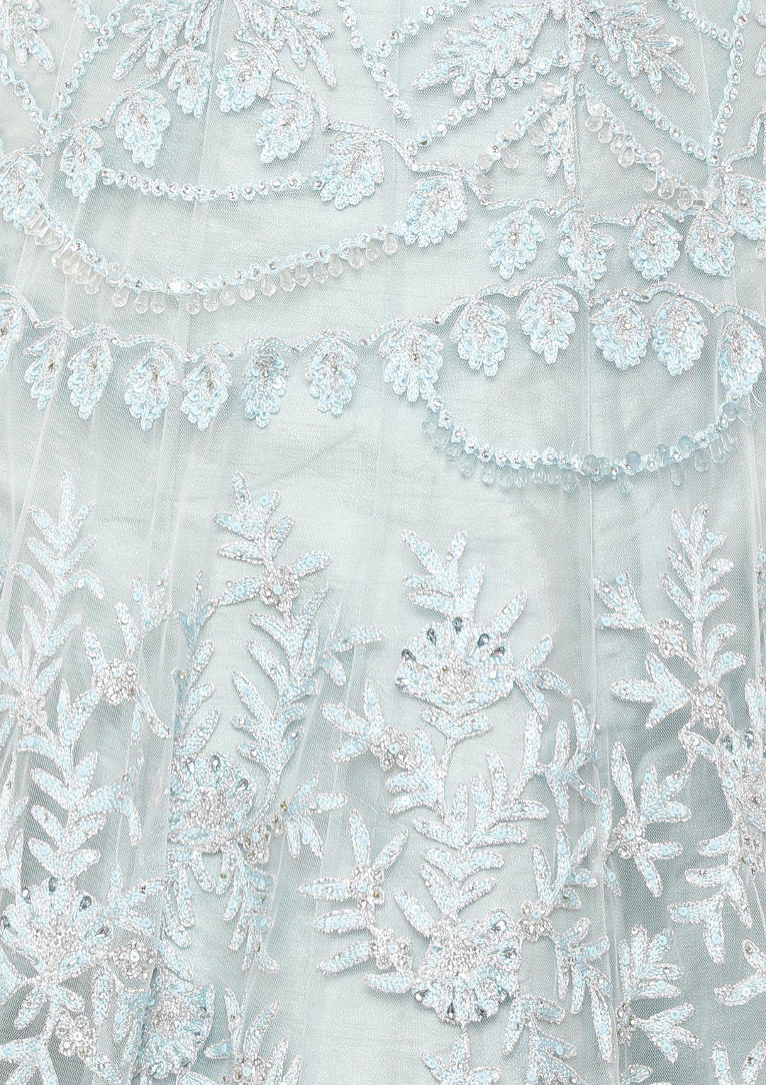 koskii pastel blue and grey bridal lehenga-Koskii