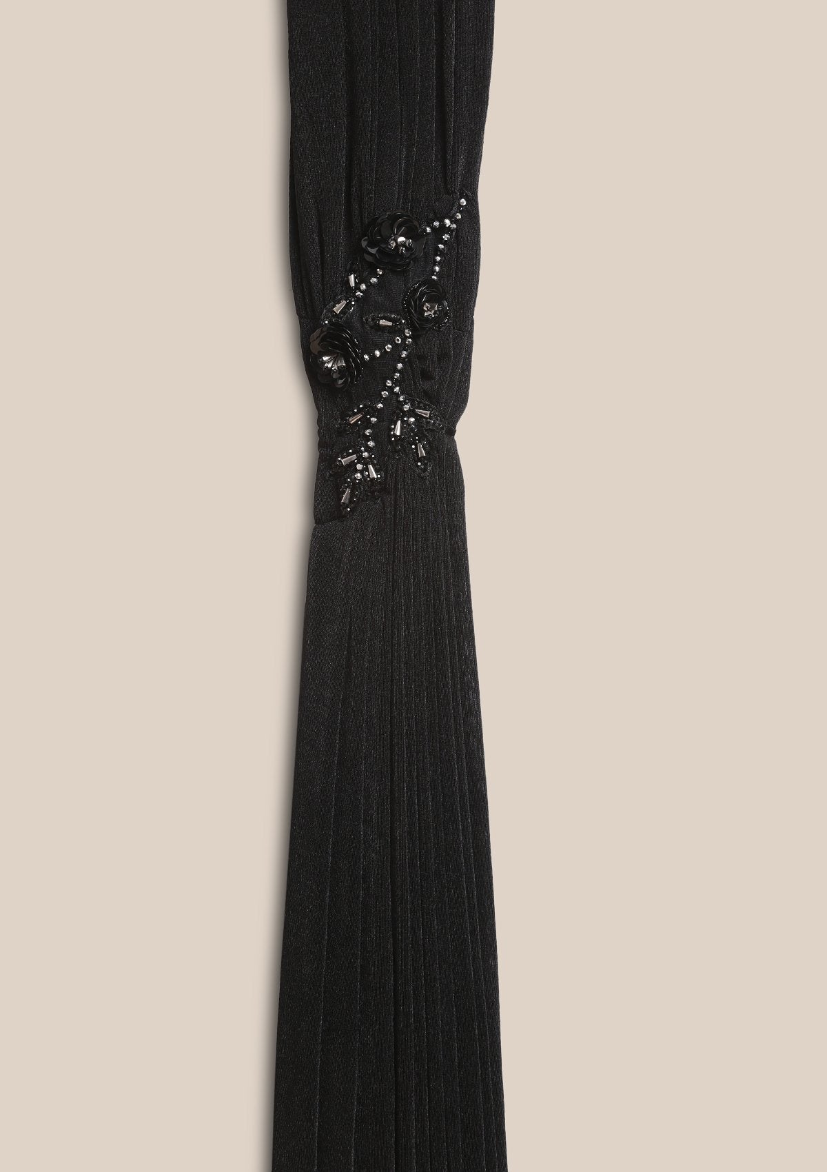 Black Sequins Lycra Designer Saree-Koskii