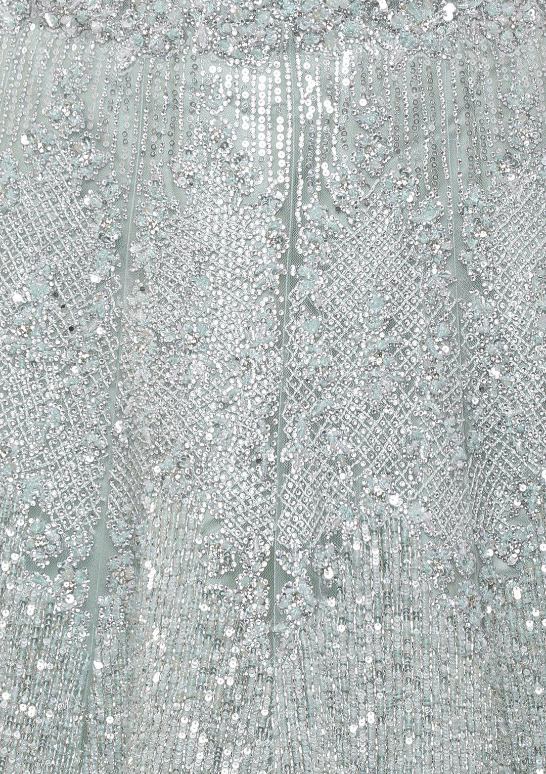koskii sky blue sequined bridal lehenga-Koskii