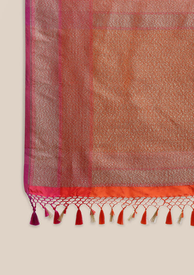 Pink Zariwork Banarasi Designer Saree-Koskii