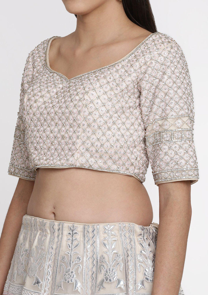Pastel Tone Gotapatti Net Designer Lehega-Koskii
