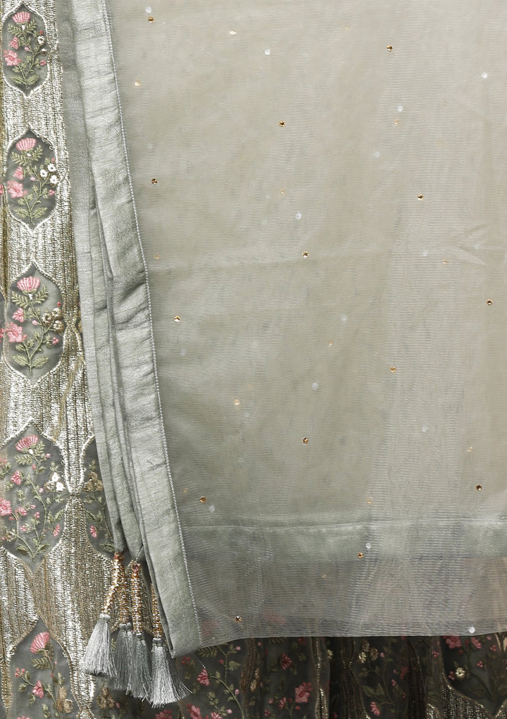 Koskii Teal Green Lehenga-Koskii