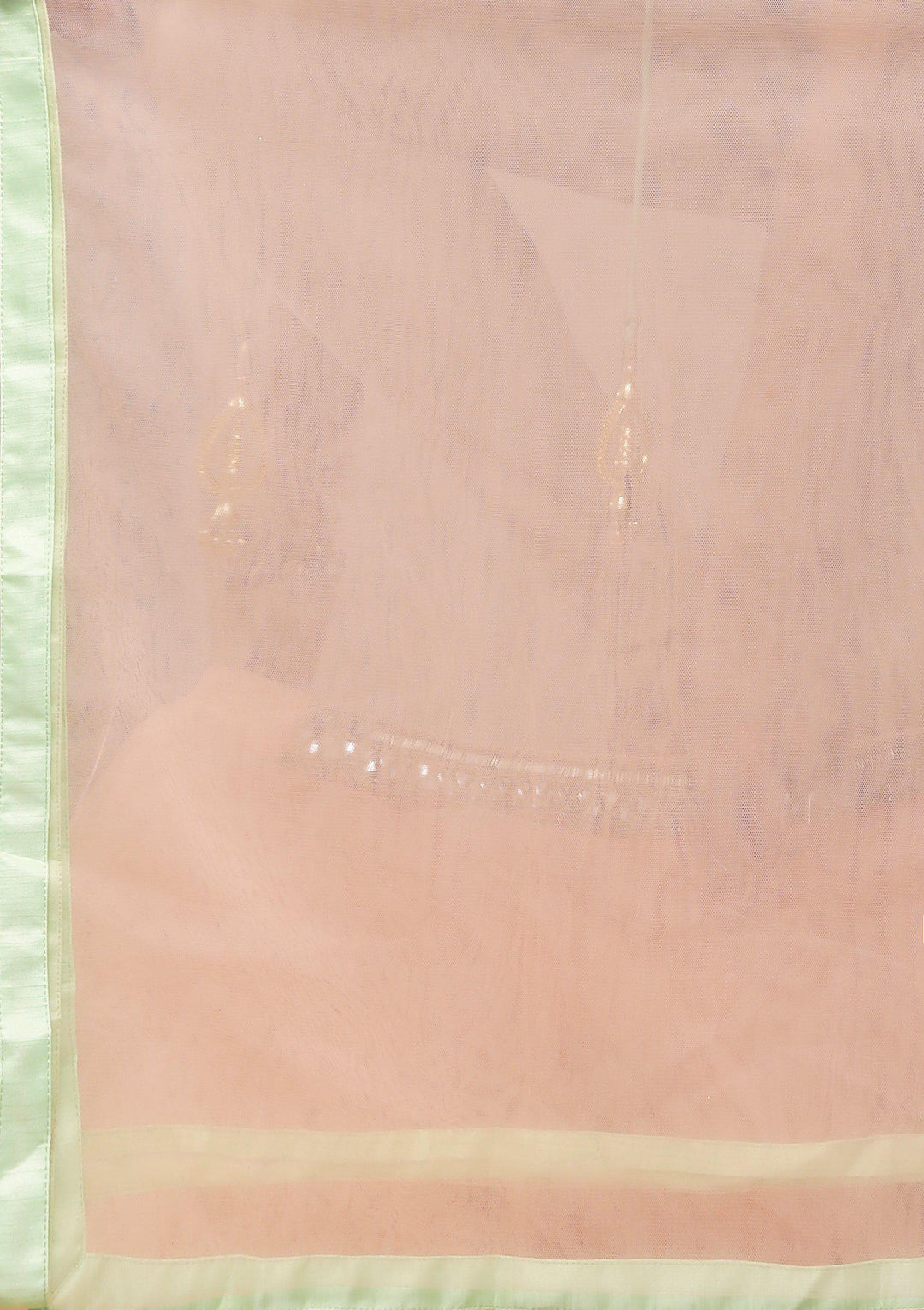 Green and Peach Silk Designer Lehenga-Koskii