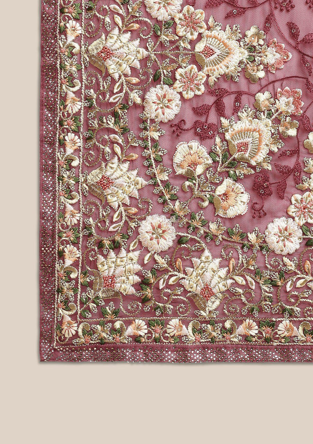 Maroon Threadwork Art Silk Designer Saree-Koskii