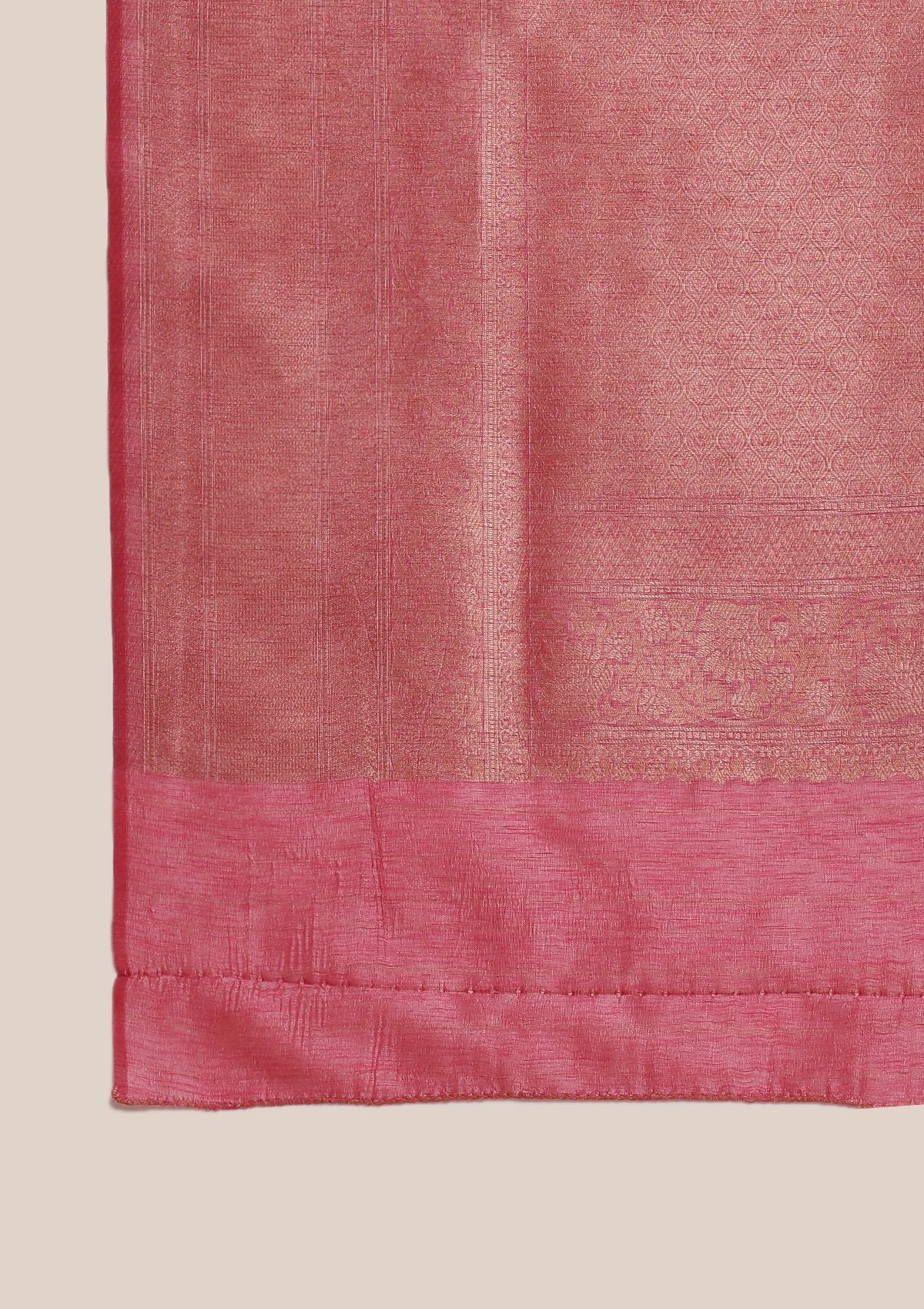 Pink Zariwork Raw Silk Designer Saree-Koskii