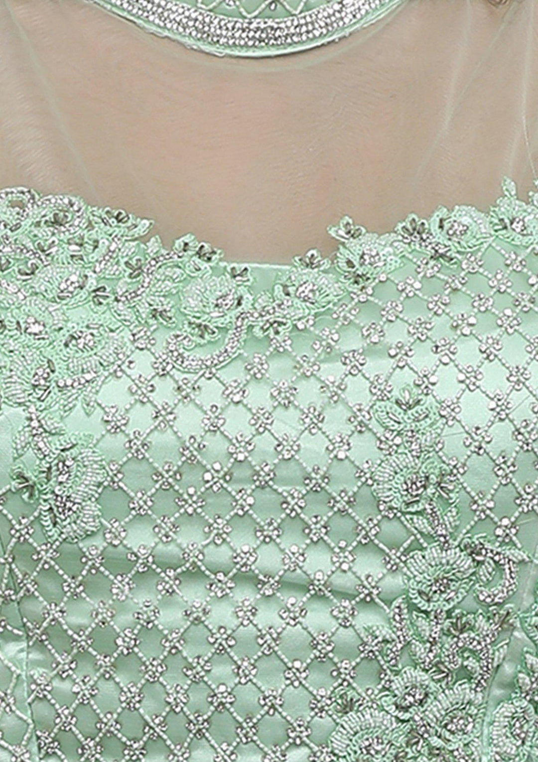 Pista Embellished Tiered Net Designer Lehenga-Koskii