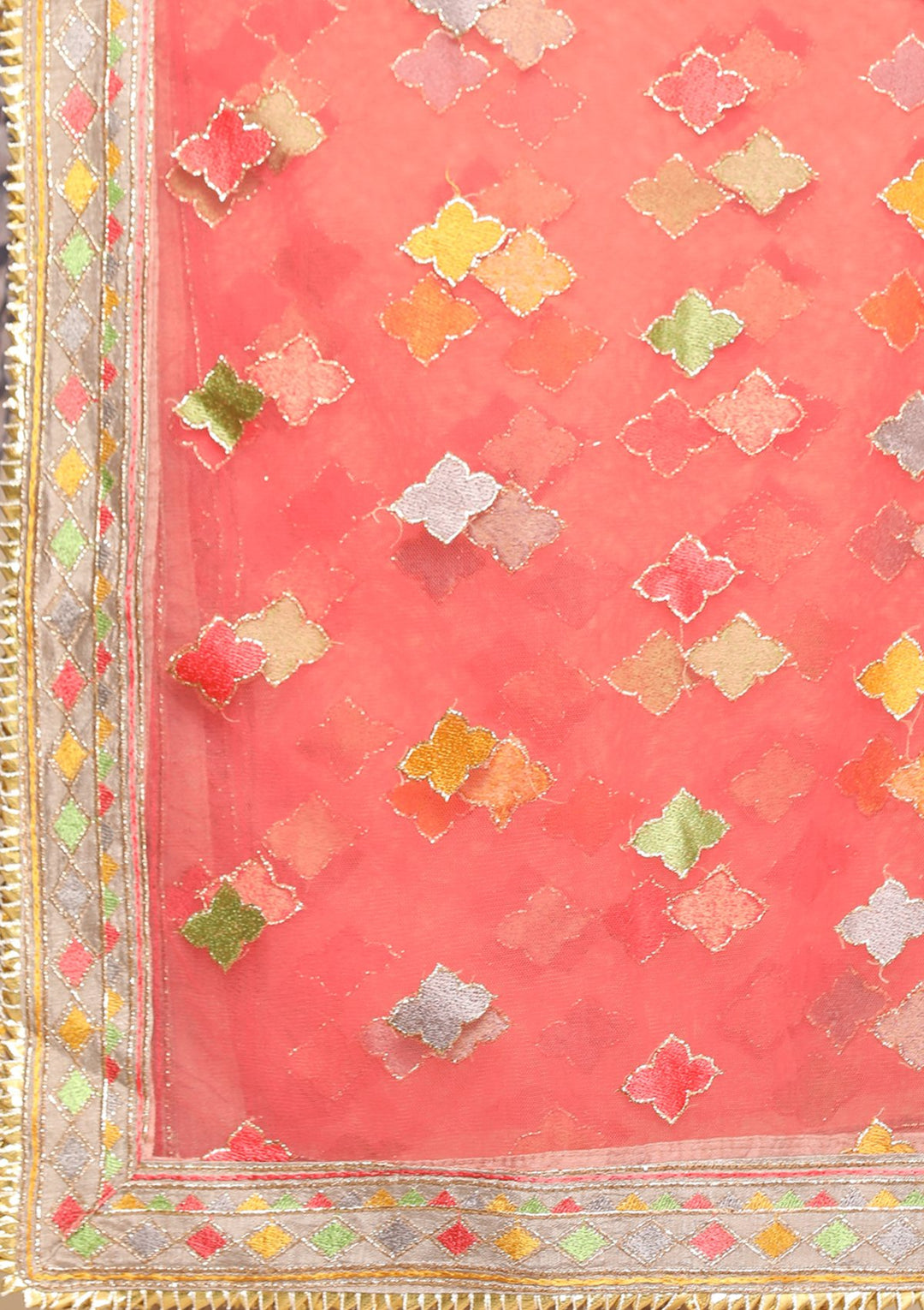 Brown Thread Work Net Designer Sharara-Koskii