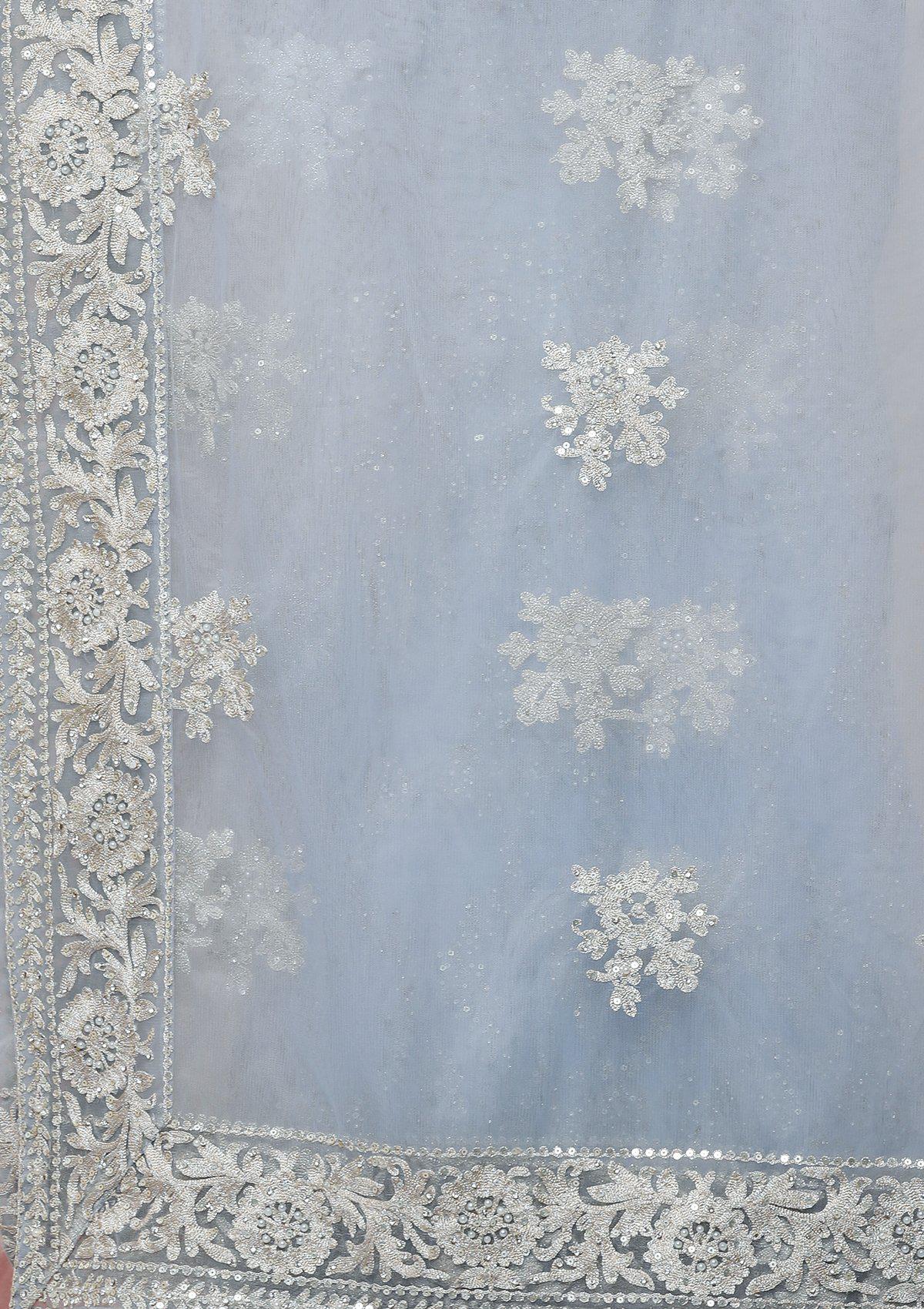 Koskii powder blue thread work gown-Koskii