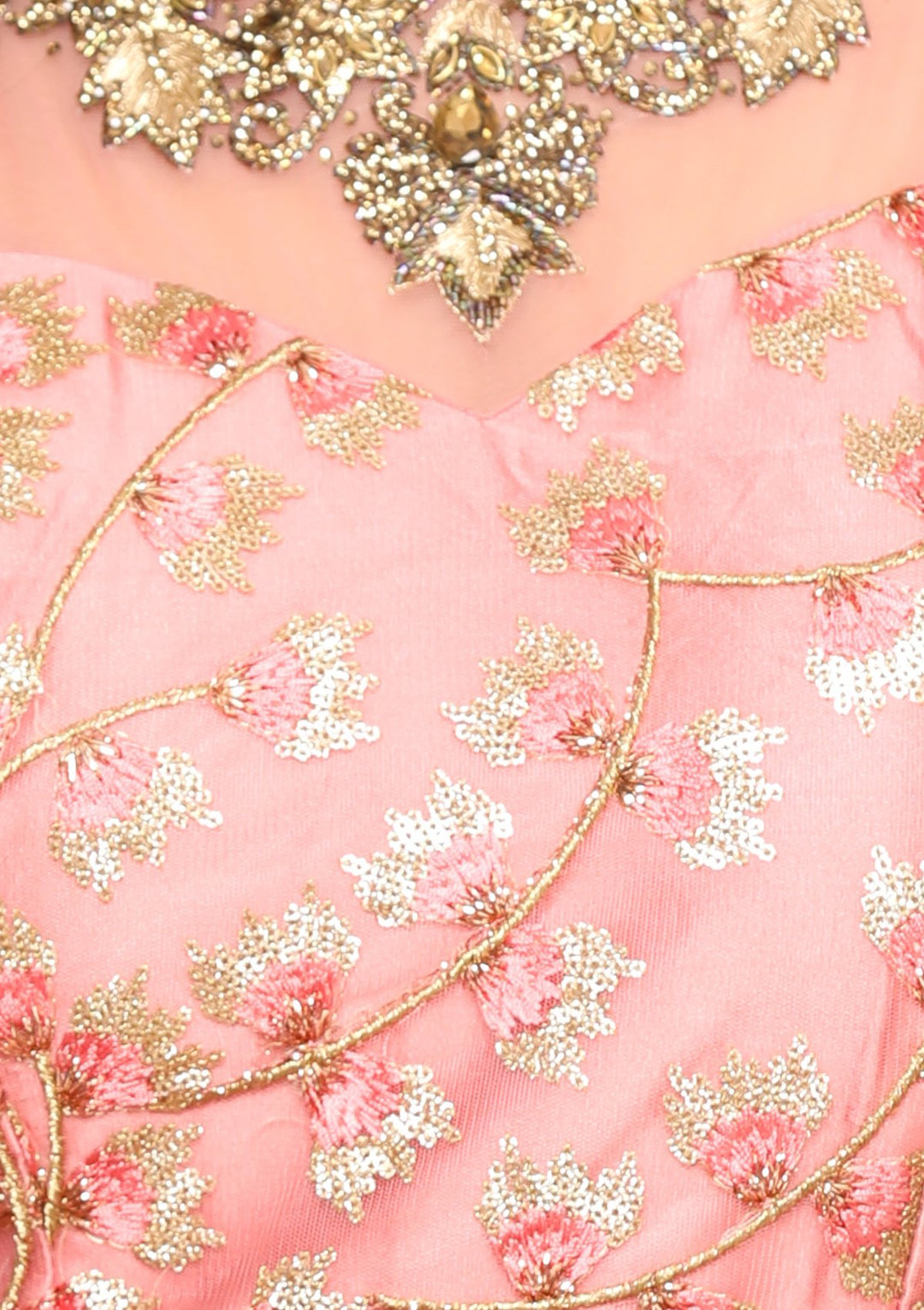 Pink Zari Work Net Designer Lehenga-Koskii