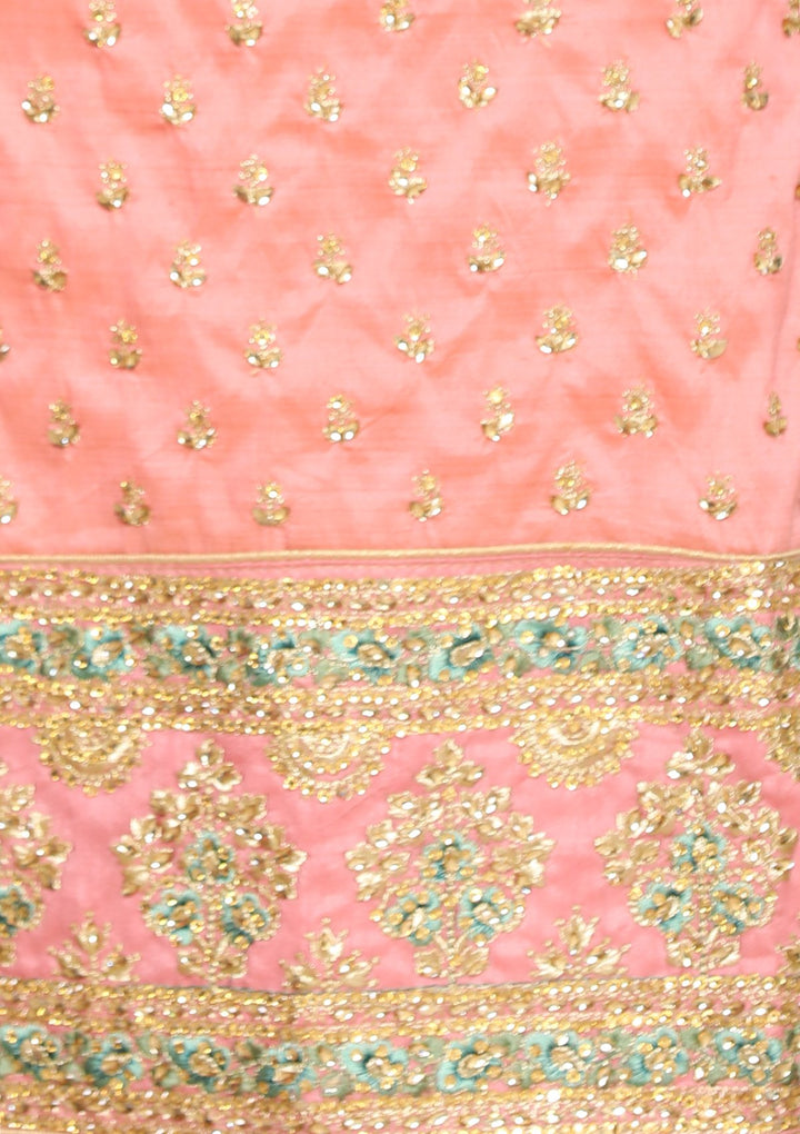 Pink Thread Work Raw Silk Designer Salwar Suit-Koskii