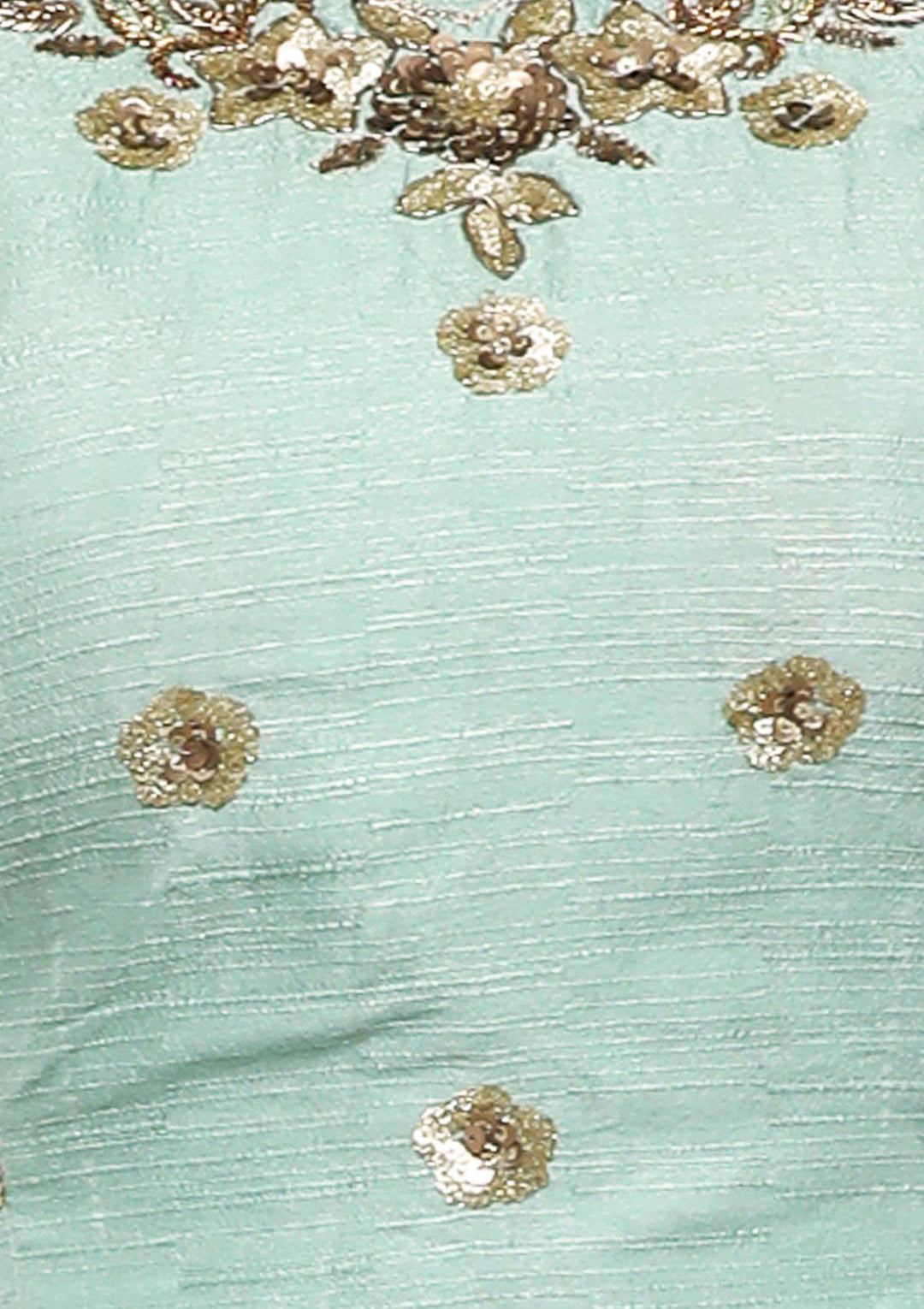 Pista Green Floral Net Designer Lehenga-Koskii