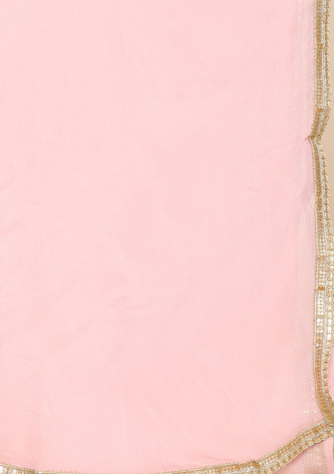 Baby Pink Zari Work Georgette Designer Gown-Koskii