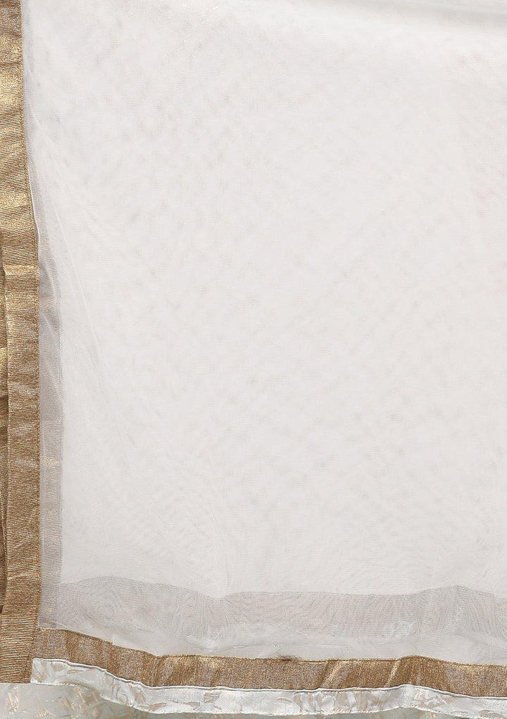 Light Blue Brocade Designer Lehenga-Koskii