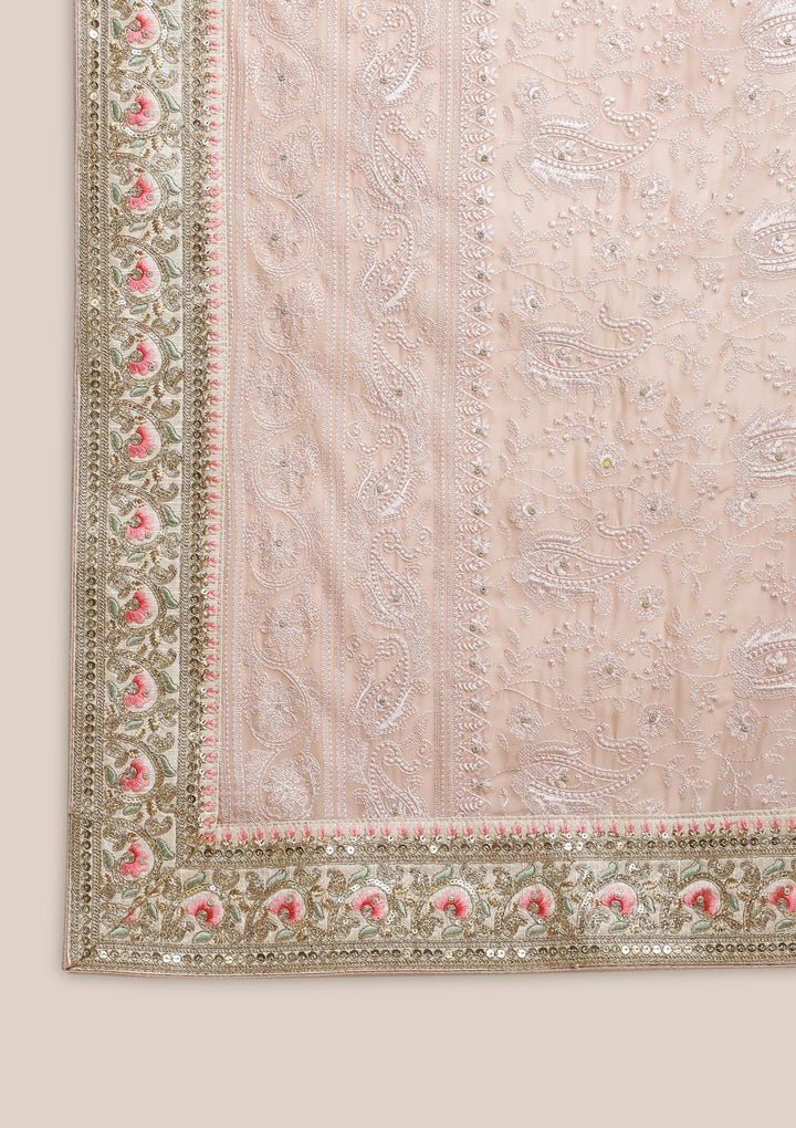 Mauve Zariwork Chiffon Designer Saree-Koskii