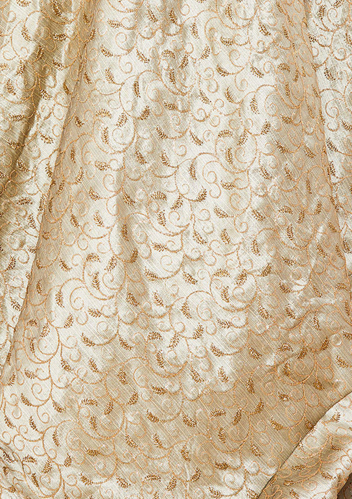 Silver Stonework Rawsilk Designer Lehenga-Koskii
