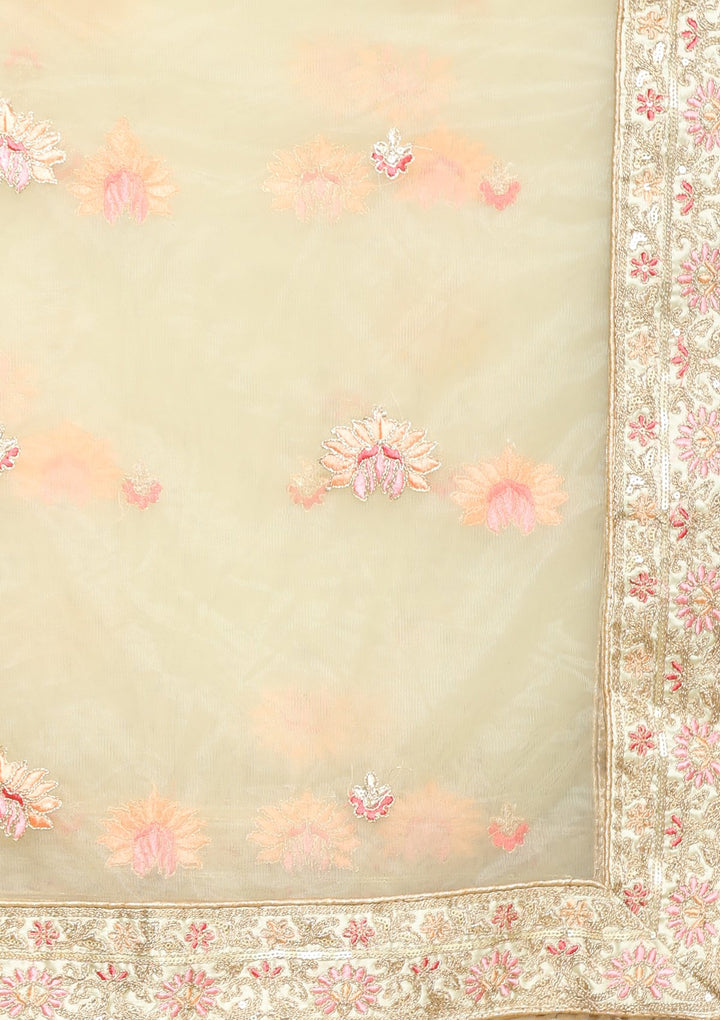 Pista Green Micro-Stone Work Net Designer Lehenga-Koskii